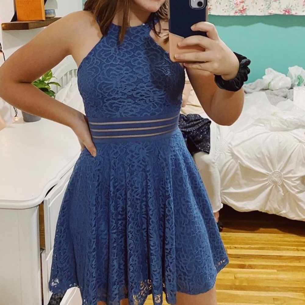 Blue Lacey Formal Dress!